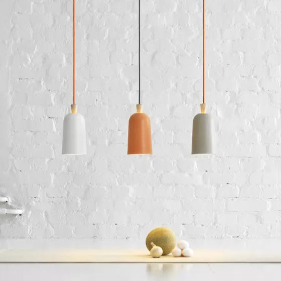 Macaron Cylindrical Suspension Pendant Aluminum 1-Light Dining Room Hanging Light Fixture