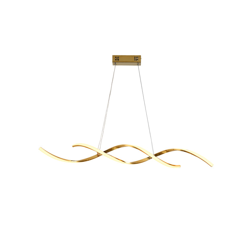 Aluminum Contemporary Style Hanging Lights Linear Island Lighting Fixture for Dining Room