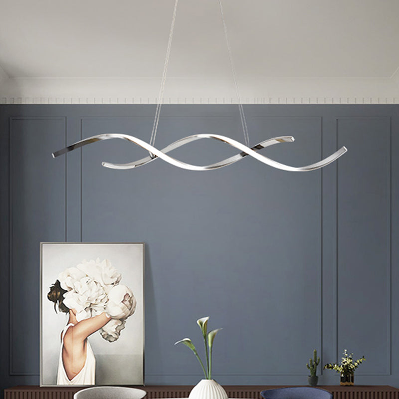 Stile contemporaneo in alluminio Luci appese a sospensione Linear Island Lighting Fun per sala da pranzo