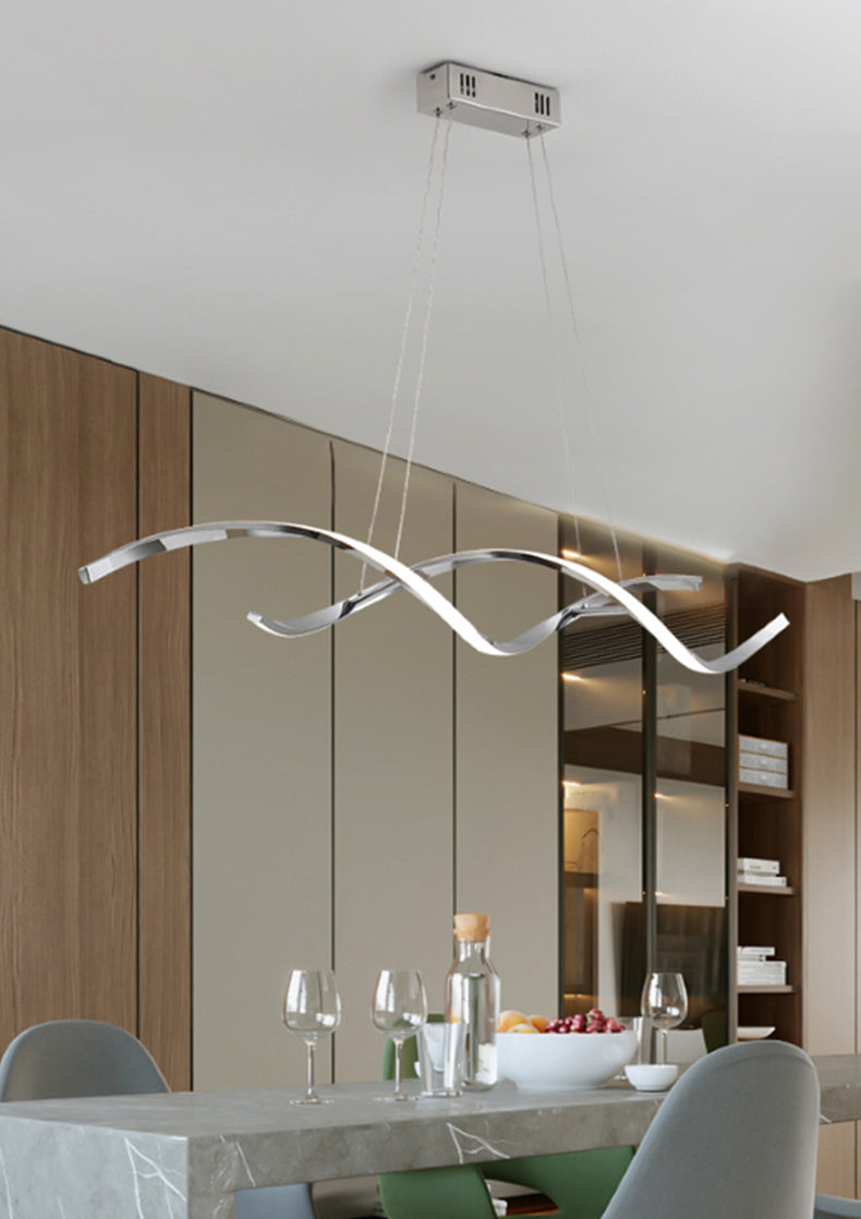 Stile contemporaneo in alluminio Luci appese a sospensione Linear Island Lighting Fun per sala da pranzo