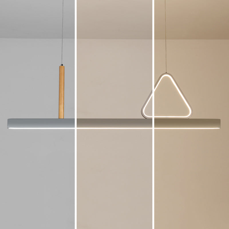 Sala de estar nueva iluminación moderna de isla LED lineal de metal lineal en gris