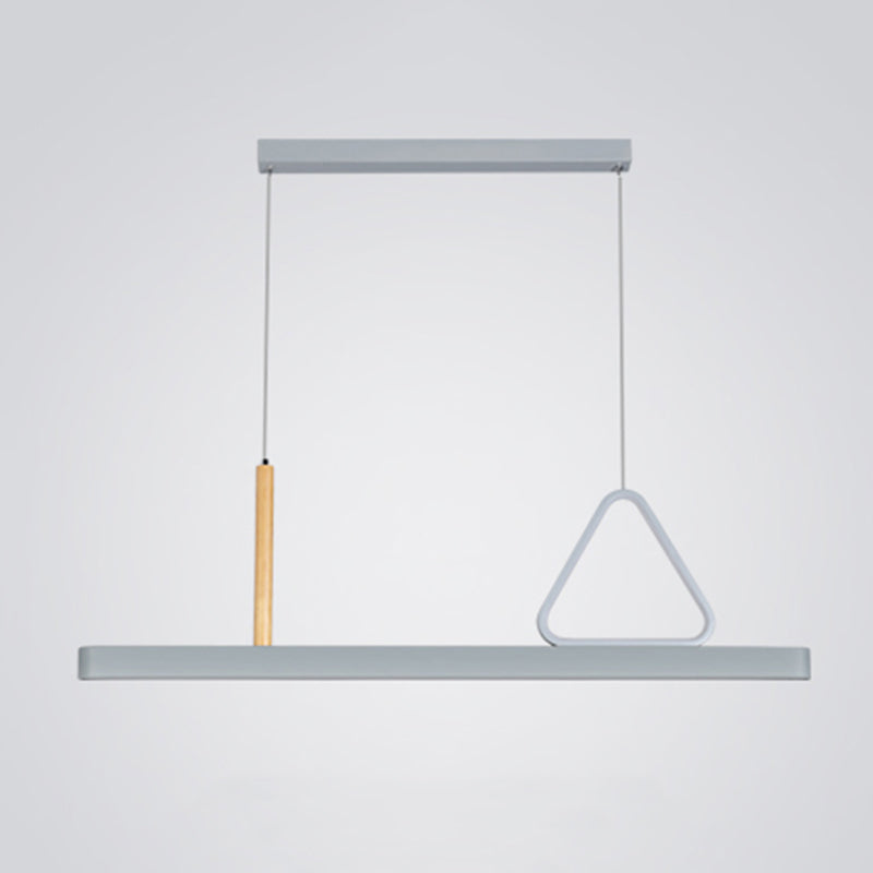 Sala de estar nueva iluminación moderna de isla LED lineal de metal lineal en gris