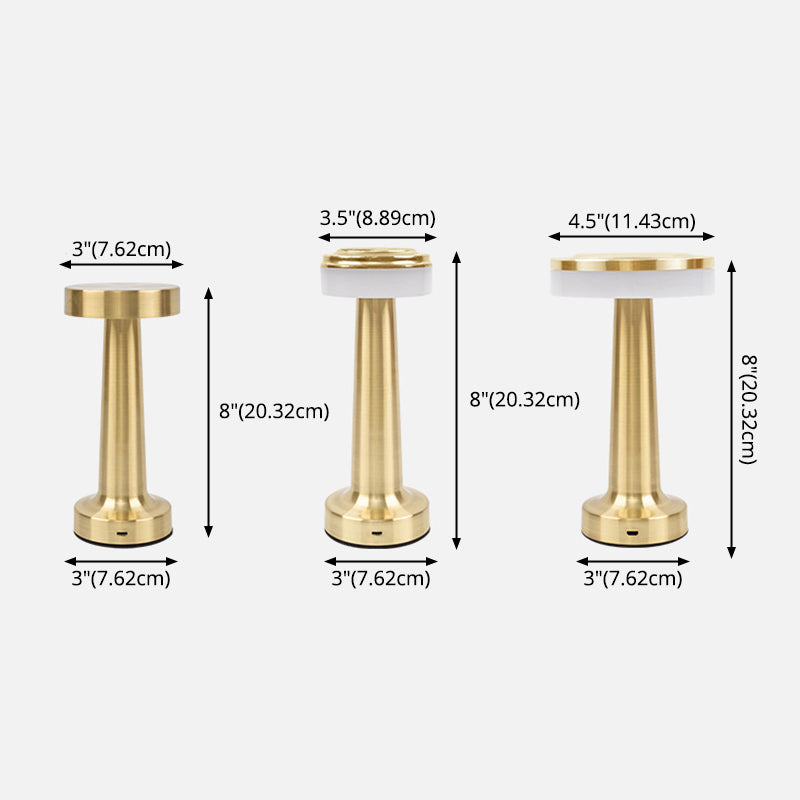 Lampada da tavolo in metallo tamburo Postmodernismo Oro LED Night Stand Light per sala da pranzo