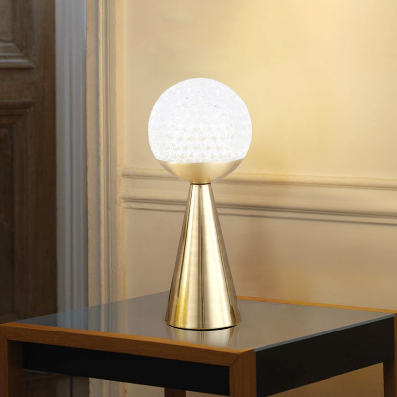 Lampada per palla da letto postmoderna e cono Night Acrilico Acrilico a bulbo singolo Luce
