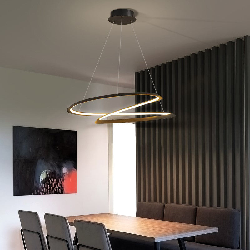 Black Aluminum Hanging Pendant Lights Contemporary Hanging Lamps for Living Room