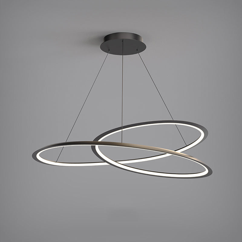 Black Aluminum Hanging Pendant Lights Contemporary Hanging Lamps for Living Room