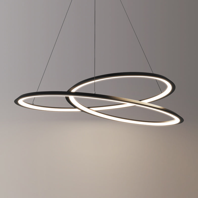 Black Aluminum Hanging Pendant Lights Contemporary Hanging Lamps for Living Room