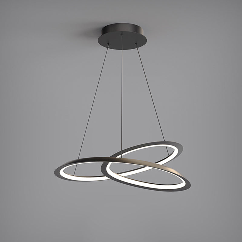 Black Aluminum Hanging Pendant Lights Contemporary Hanging Lamps for Living Room