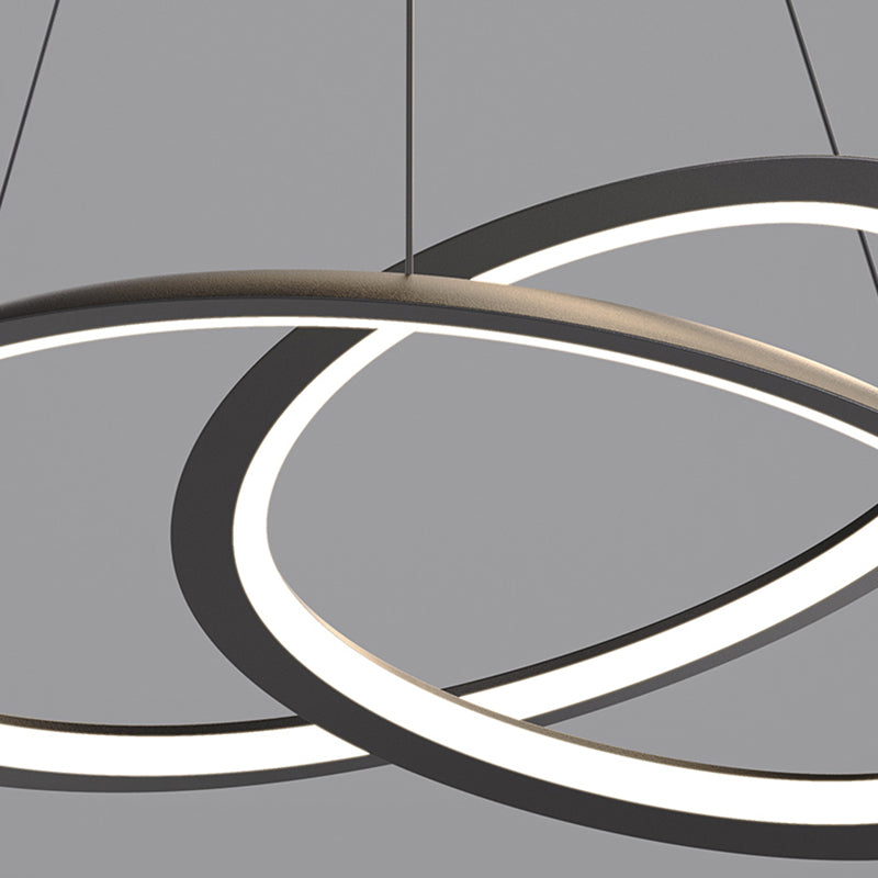 Black Aluminum Hanging Pendant Lights Contemporary Hanging Lamps for Living Room