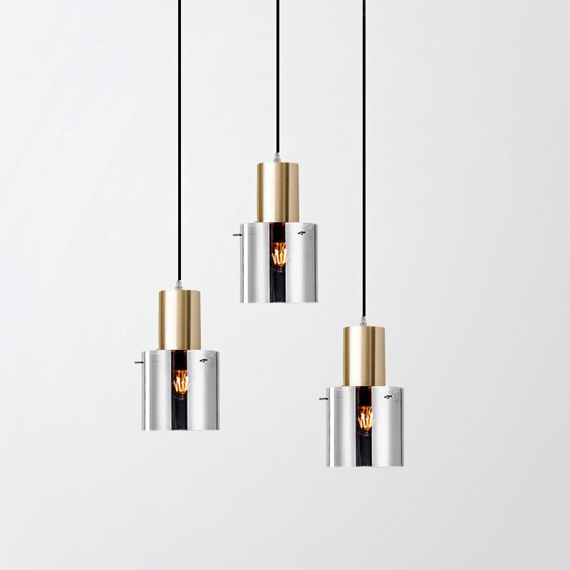 Metal Cylinder Pendant Light Nordic Modern Style Down Lighting for Living Room