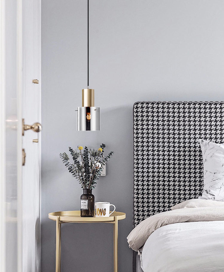 Metal Cylinder Pendant Light Nordic Modern Style Down Lighting for Living Room