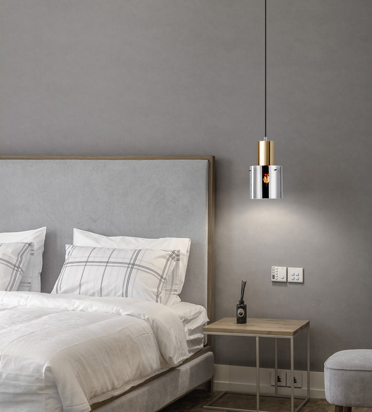 Metal Cylinder Pendant Light Nordic Modern Style Down Lighting for Living Room