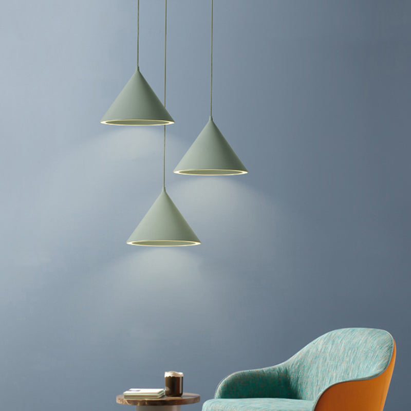 Cone Nordic Modern Pendant Light Metal 1-Light Down Lighting for Dining Room