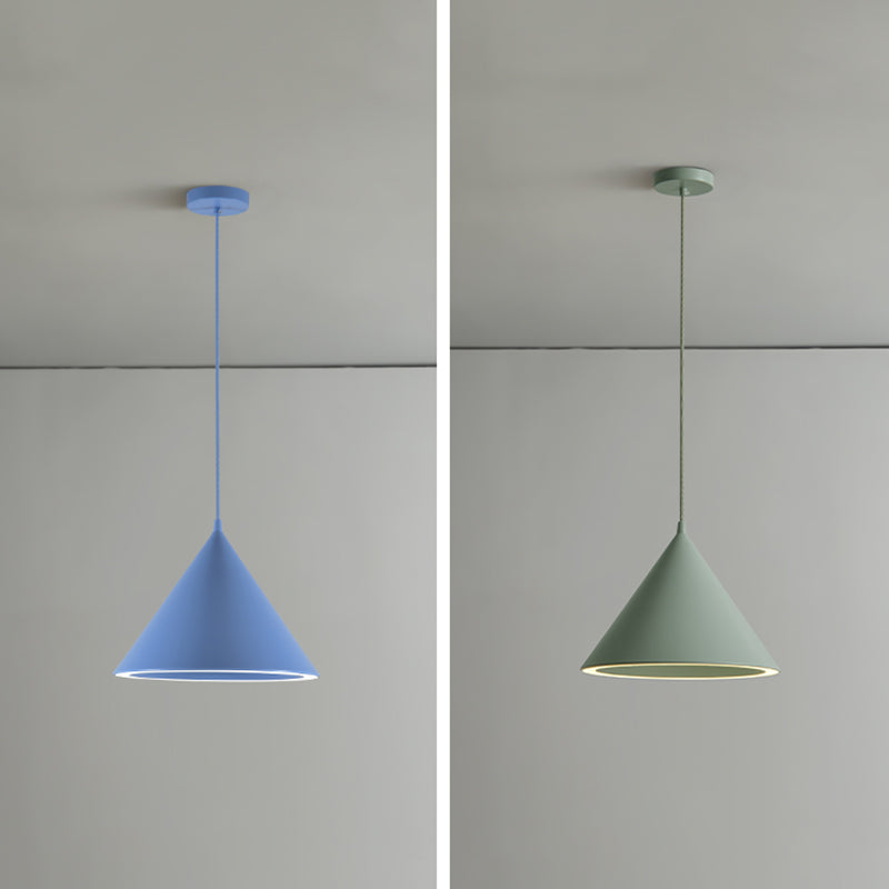 Cone Nordic Modern Pendant Light Metal 1-Light Down Lighting for Dining Room