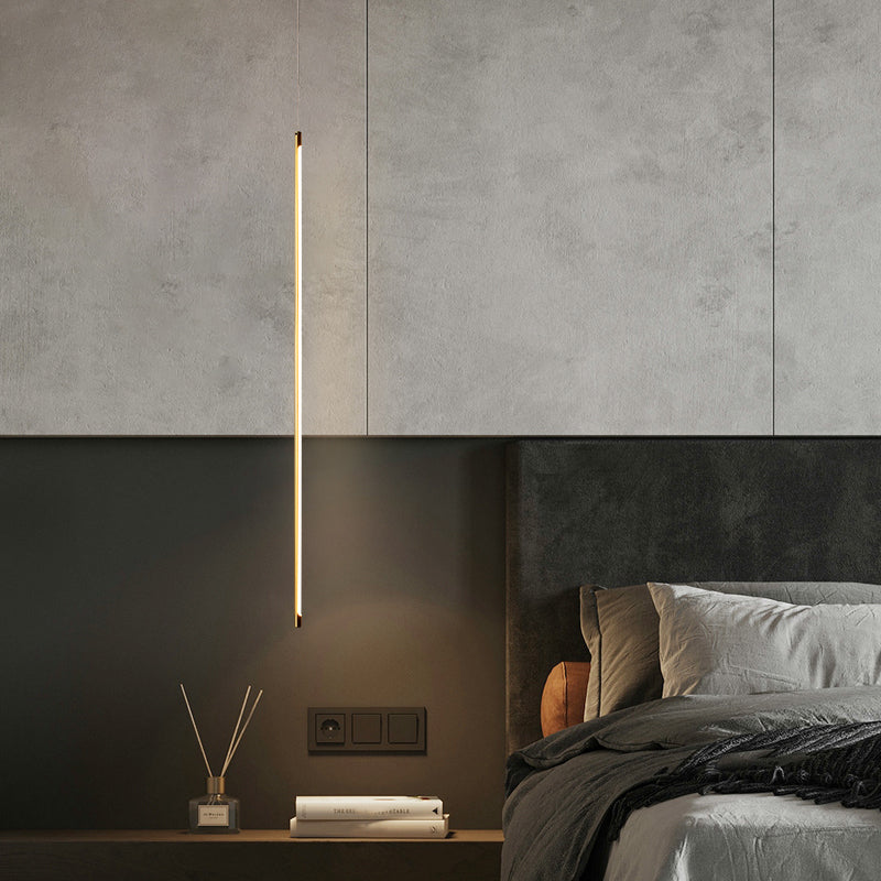 Metal New Modern Hanging Ceiling Light Linear 1-Light Pendant Light for Bedroom