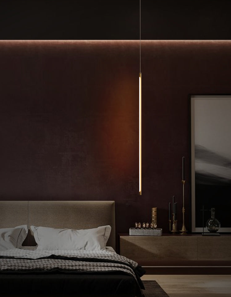 Metal New Modern Hanging Ceiling Light Linear 1-Light Pendant Light for Bedroom