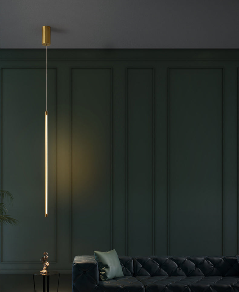 Metal New Modern Hanging Ceiling Light Linear 1-Light Pendant Light for Bedroom