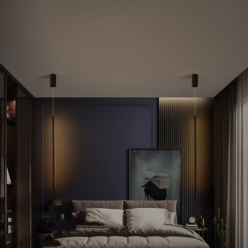 Metal New Modern Hanging Ceiling Light Linear 1-Light Pendant Light for Bedroom
