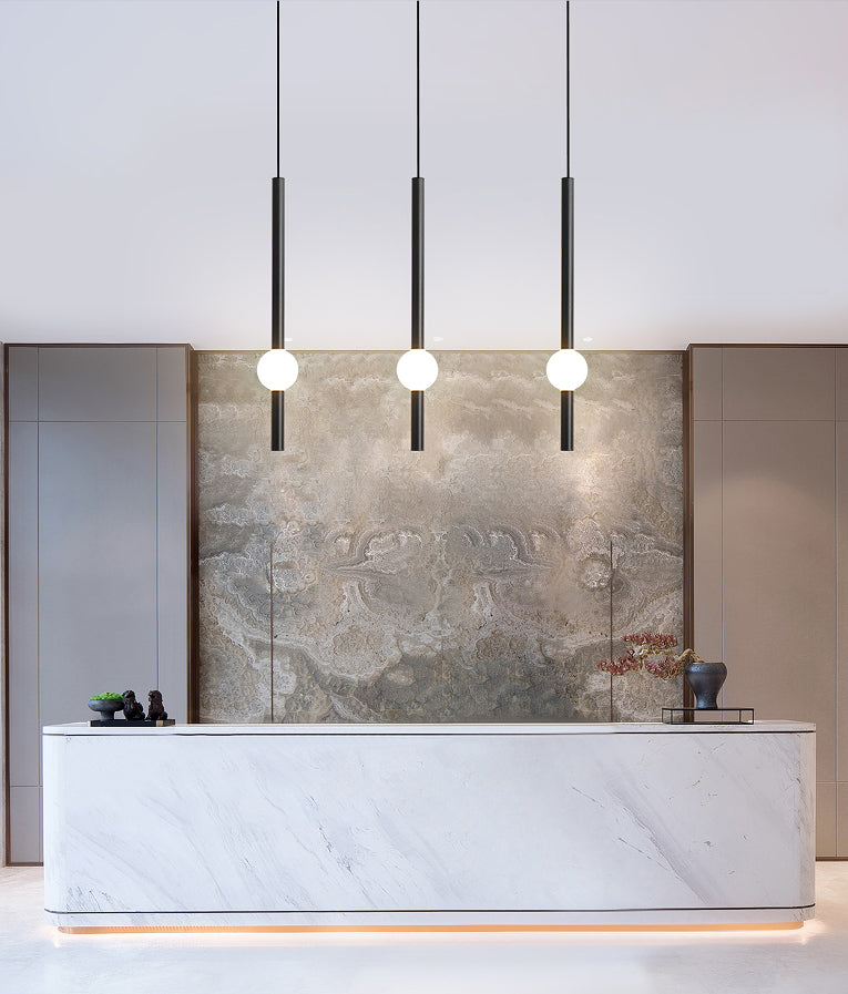 Minimalist LED Hanging Ceiling Light Metal 1-Light Linear Ceiling Pendant Light