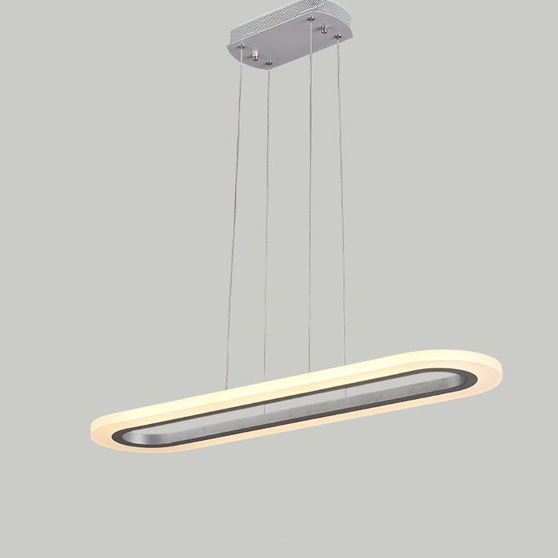 Nieuw modern wit aluminium LED -eilandverlichting Lineaire kroonluchter verlichting voor kantoor