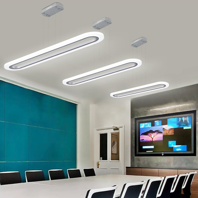 Nouveau éclairage de lustre linéaire en aluminium blanc moderne pour le bureau