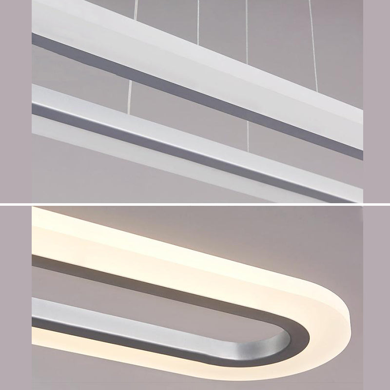 Nouveau éclairage de lustre linéaire en aluminium blanc moderne pour le bureau