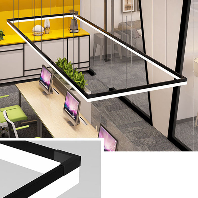 Black Aluminum Minimal Ceiling Lamp 1-Light LED Pendant Lighting Fixture for Office