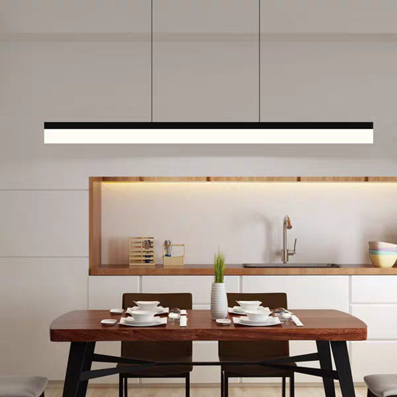 Black Aluminum Minimal Ceiling Lamp 1-Light LED Pendant Lighting Fixture for Office