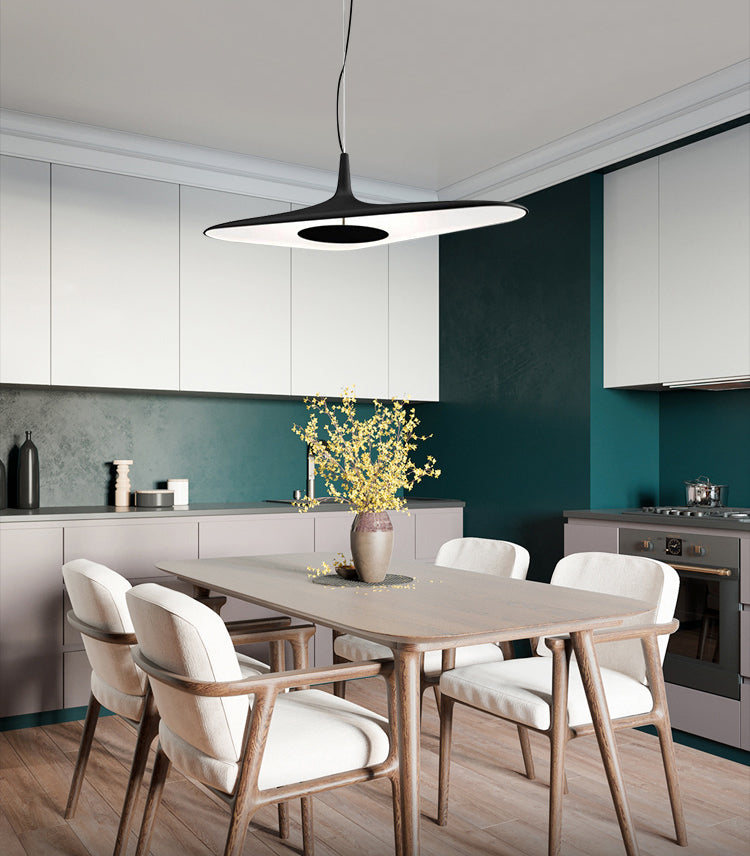 Modern Resin Pendulum Light Slim 1-Light LED Hanging Ceiling Light for Dining Room