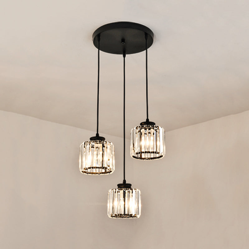 3-licht helder glazen hanglamp eigentijdse stijl in mini hanger voor eetkamer