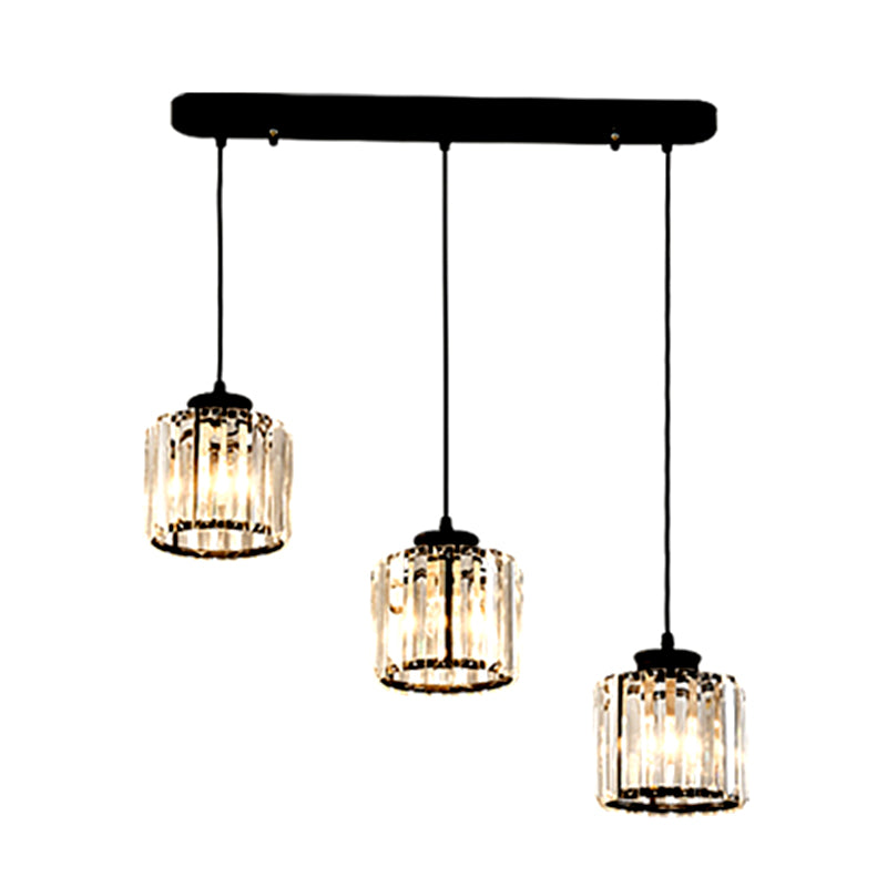 3-licht helder glazen hanglamp eigentijdse stijl in mini hanger voor eetkamer