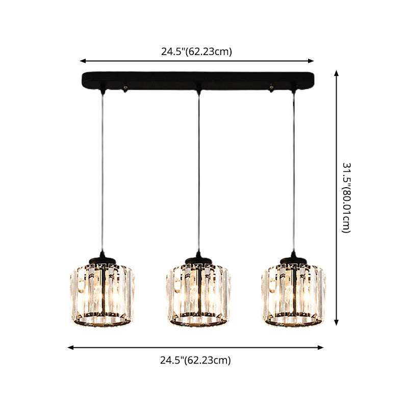 3-licht helder glazen hanglamp eigentijdse stijl in mini hanger voor eetkamer