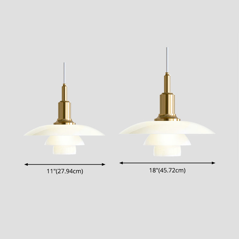 1-Light White Glass Suspended Lighting Fixture Minimalism Pendant Light Kit for Bedroom