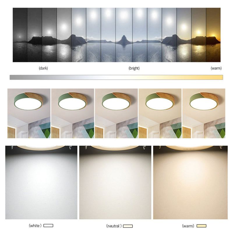 Soporte de vaciado de LED acrílico circular en estilo conciso moderno de hierro forjado de hierro forjado para espacios interiores