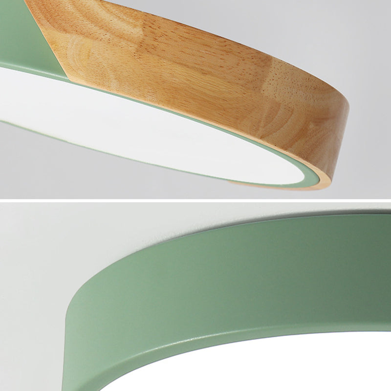 Soporte de vaciado de LED acrílico circular en estilo conciso moderno de hierro forjado de hierro forjado para espacios interiores