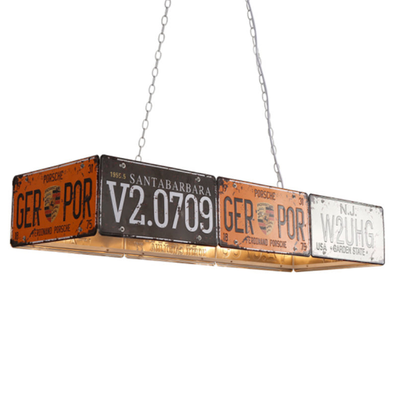 Geometric Chandelier Light Fixture Retro Industrial Style Metal Pendant Lighting for Bar