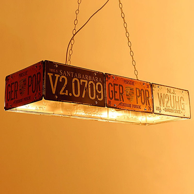Geometric Chandelier Light Fixture Retro Industrial Style Metal Pendant Lighting for Bar