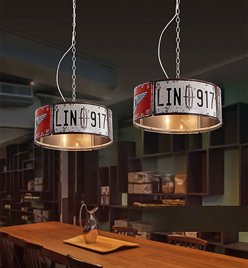 Geometric Chandelier Light Fixture Retro Industrial Style Metal Pendant Lighting for Bar