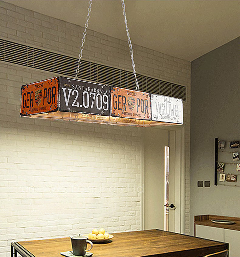 Geometric Chandelier Light Fixture Retro Industrial Style Metal Pendant Lighting for Bar