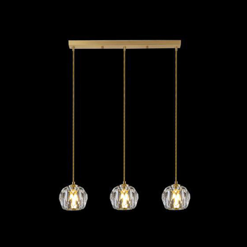 Kopergoudhangende lamp in moderne artistieke stijl kristallen geometrische hanglamp voor eetkamer