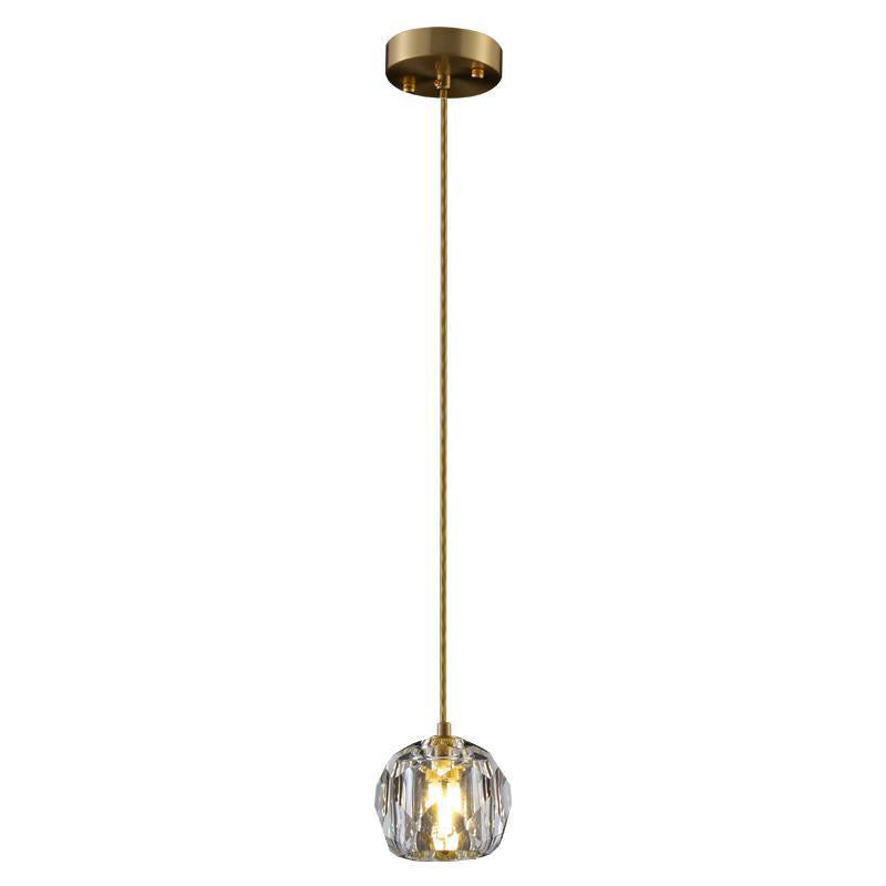 Kopergoudhangende lamp in moderne artistieke stijl kristallen geometrische hanglamp voor eetkamer
