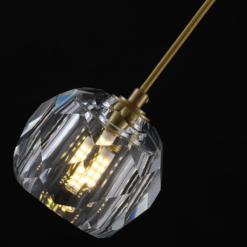 Kopergoudhangende lamp in moderne artistieke stijl kristallen geometrische hanglamp voor eetkamer