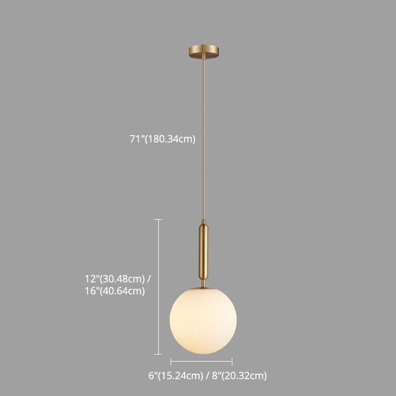 Semplicità moderna a soffitto rotondo a sospensione in vetro di latte appeso per soggiorno