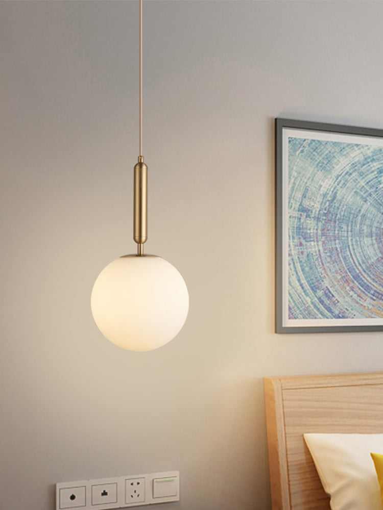 Semplicità moderna a soffitto rotondo a sospensione in vetro di latte appeso per soggiorno