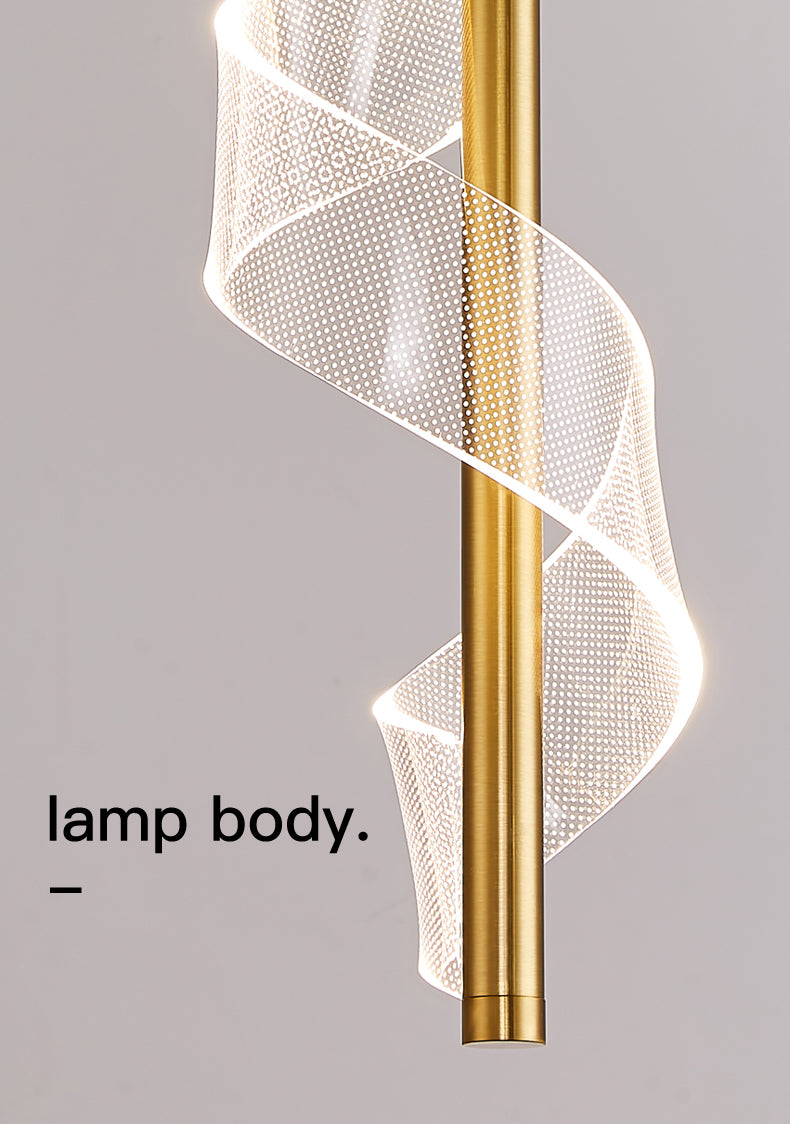 Lampada per sospensione a soffitto moderna a onda a onda di semplicità ACRILICA ACCRIPOLE PER IL RISTATO