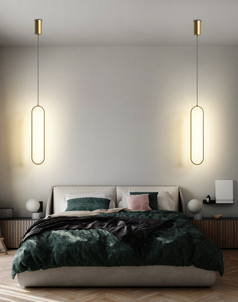 Simplicità moderna Sospensione ovale Sospensione Lampada acrilica Apparecchiatura per il ristorante