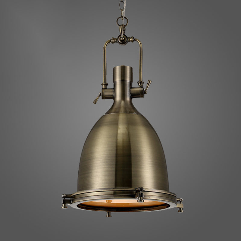 1 Light Dome Costil Pendiente de estilo industrial de metal Accesorios para el restaurante para restaurante
