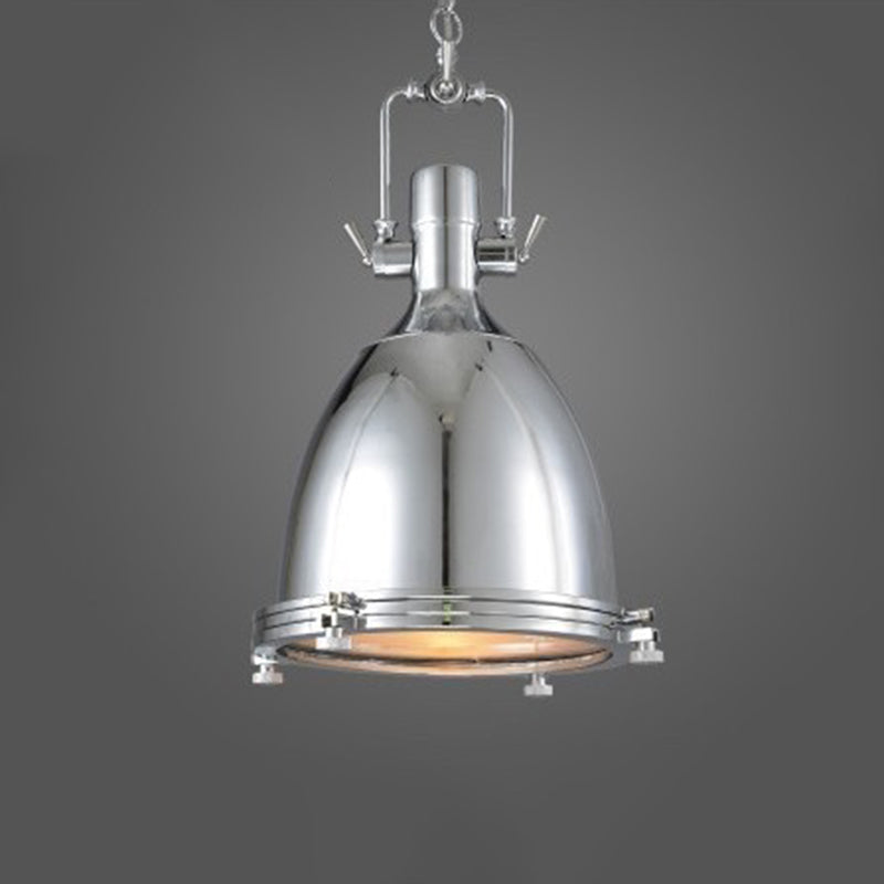 1 Light Dome Costil Pendiente de estilo industrial de metal Accesorios para el restaurante para restaurante