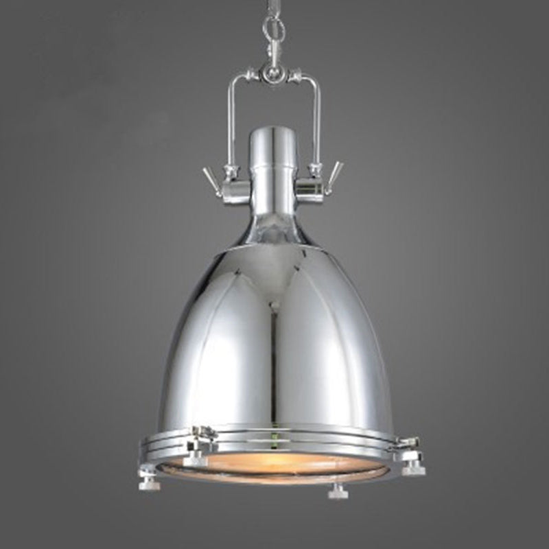 1 Light Dome Costil Pendiente de estilo industrial de metal Accesorios para el restaurante para restaurante