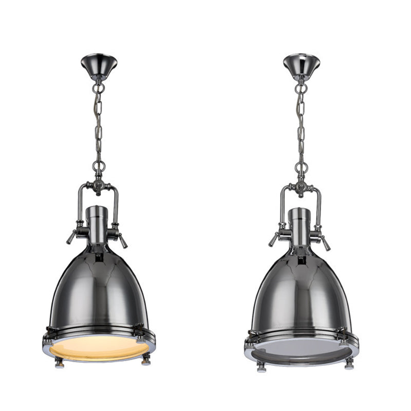 1 Light Dome Costil Pendiente de estilo industrial de metal Accesorios para el restaurante para restaurante